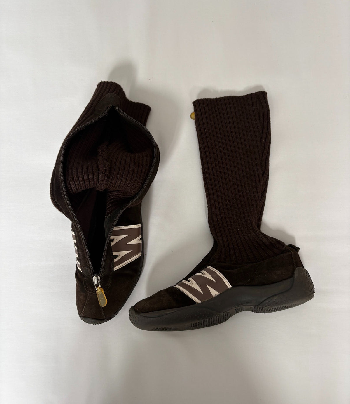 Walter van Beirendonck Knit Patchwork Boxing Boots