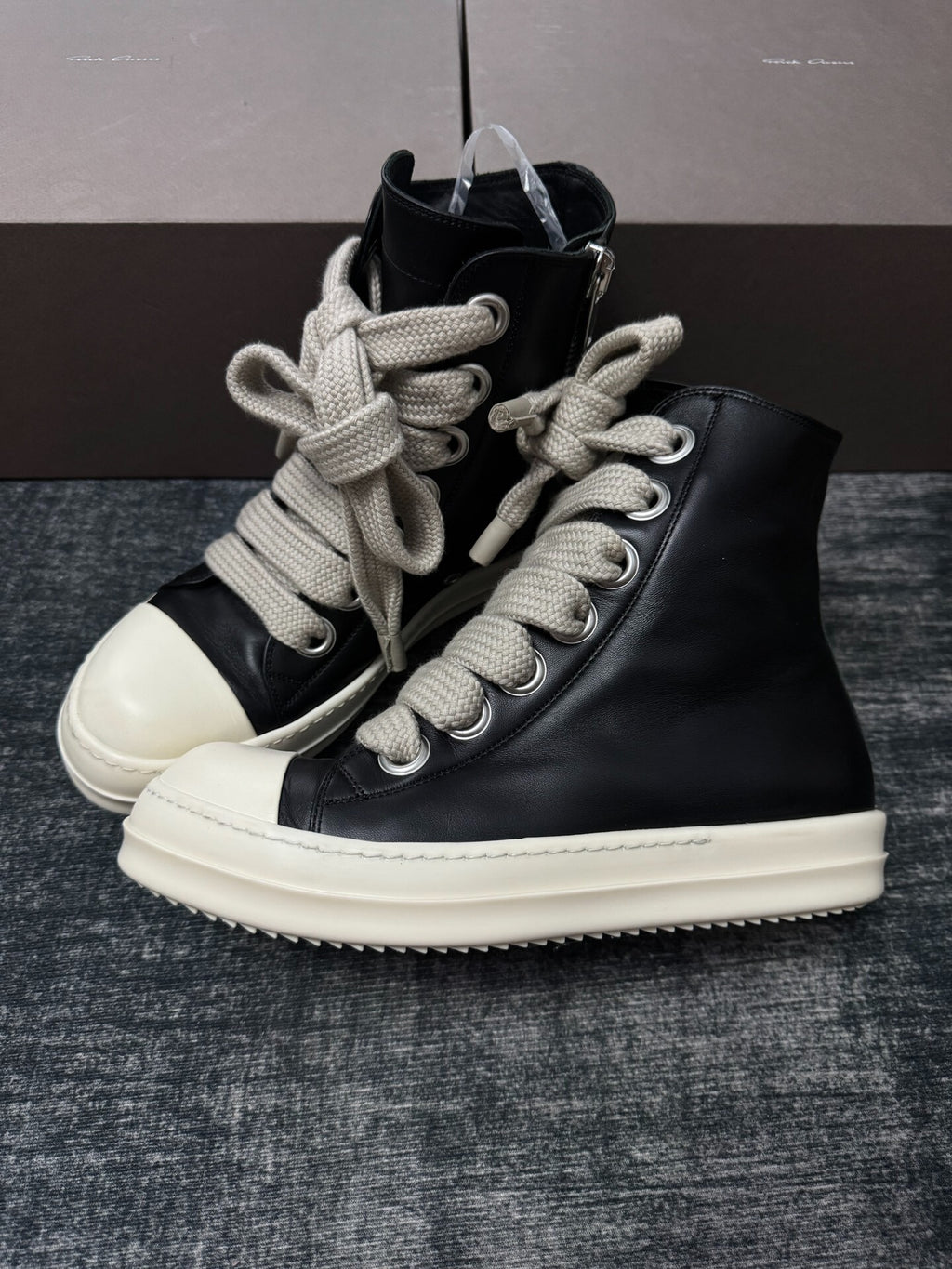 Rick Owens Thick-Lace High-Top Sneakers