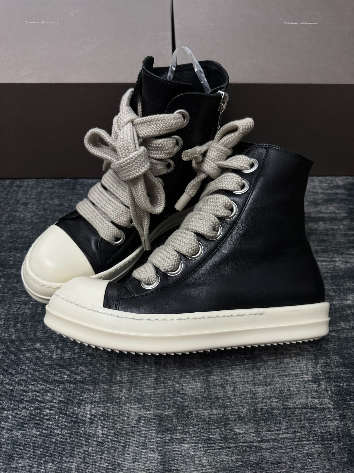 Rick Owens Thick-Lace High-Top Sneakers