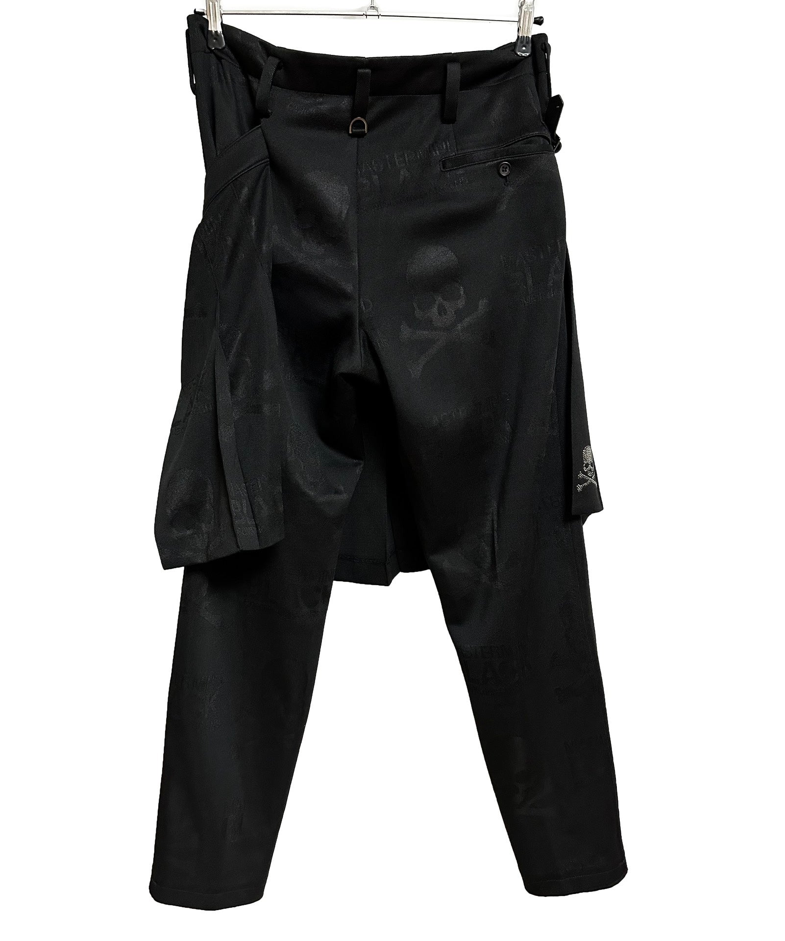 Mastermind Japan x Comme Des Garcons Black Skirt Rhinestone Skull Pants