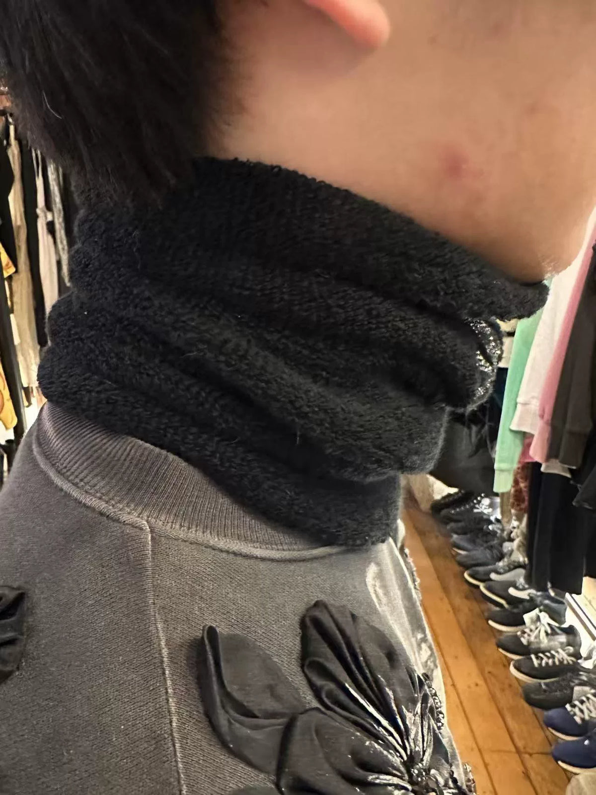 mastermind Japan Sample Black Rhinestone Skull Scarf