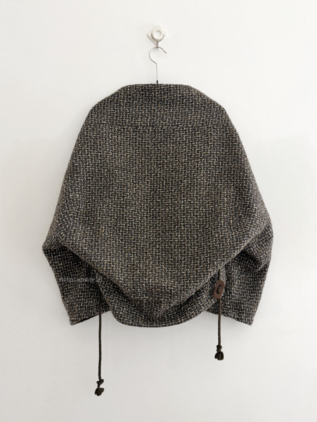 Yohji Yamamoto Y's Pointed Collar Drawstring Wool Short Coat - Devines
