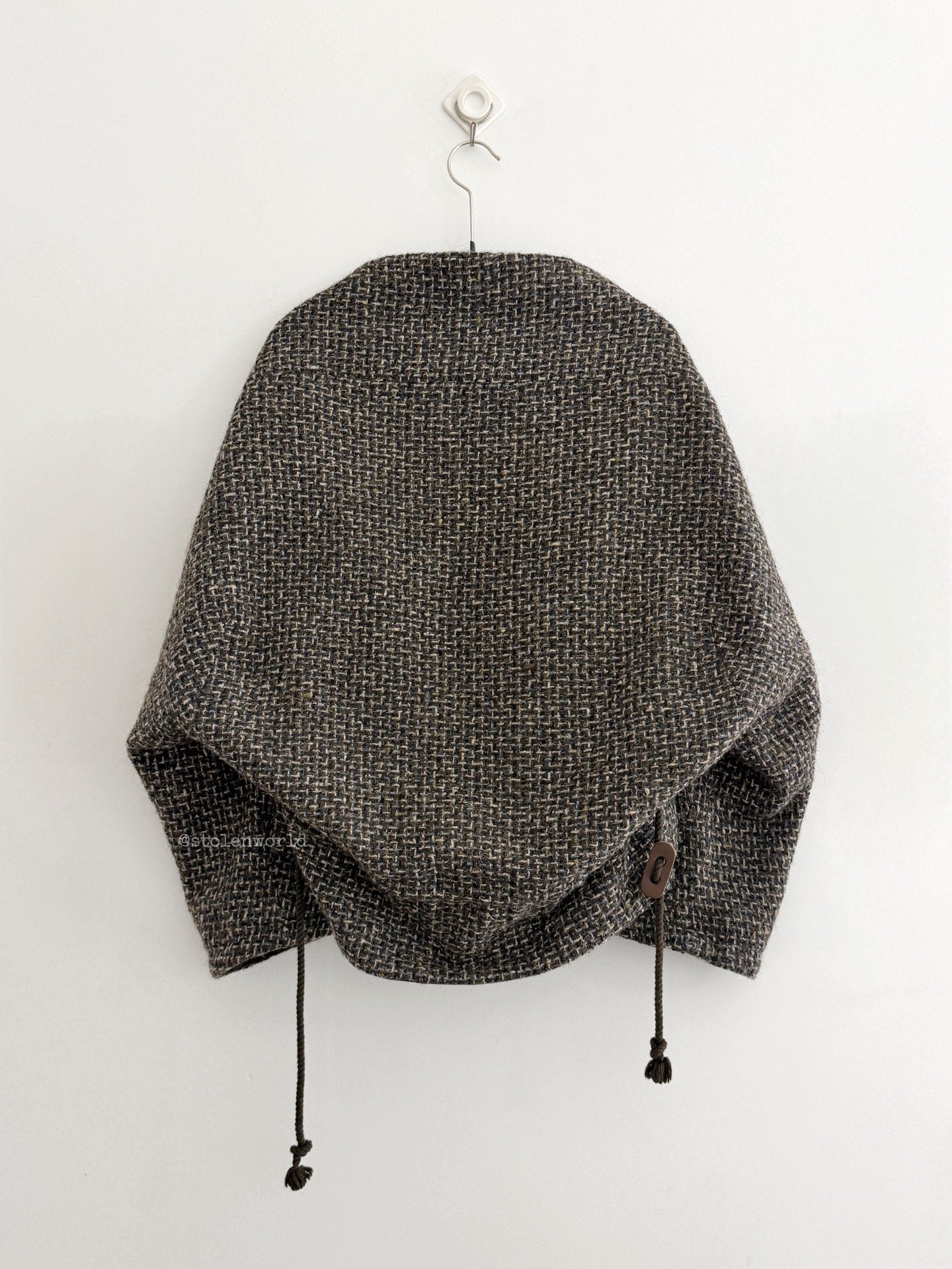 Yohji Yamamoto Y's Pointed Collar Drawstring Wool Short Coat - Devines