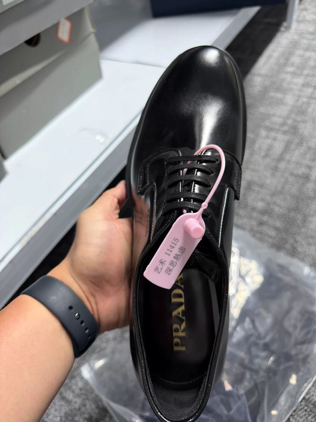 Prada men's leather shoes