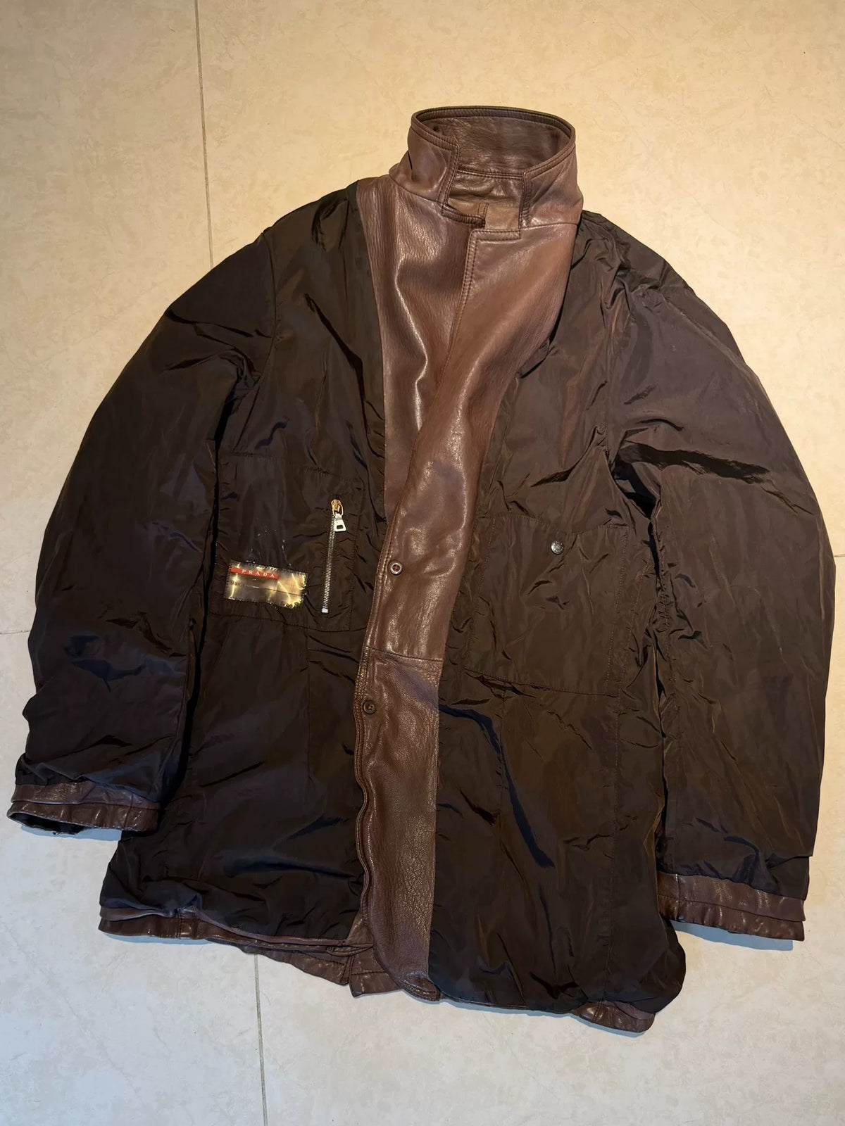 Prada Brown Reversible Leather Zip-Up Jacket