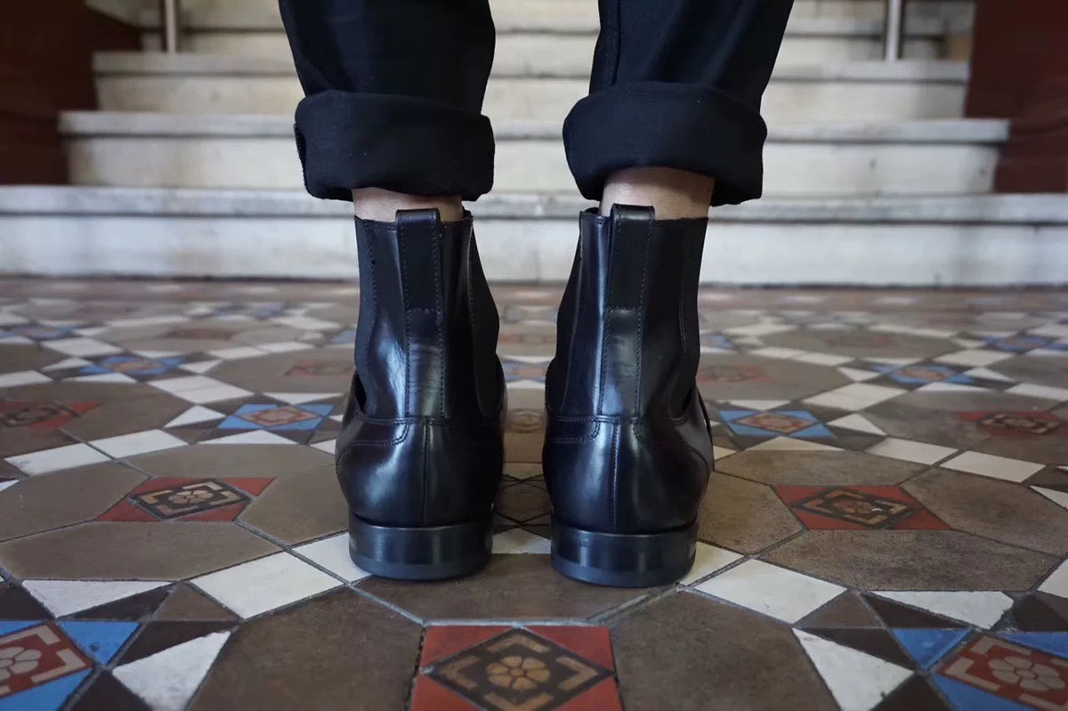 Alexander McQueen FW17 Black Zip Chelsea Lambskin Boots