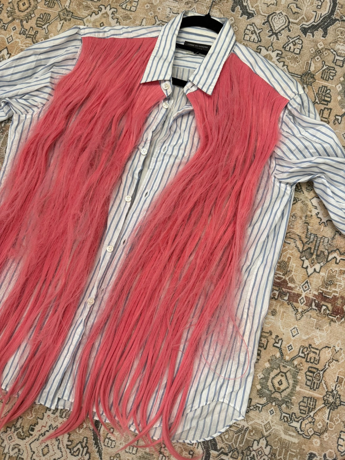 Comme des Garçons Homme Plus 20AW CDG Pink Hair Wig Shirt