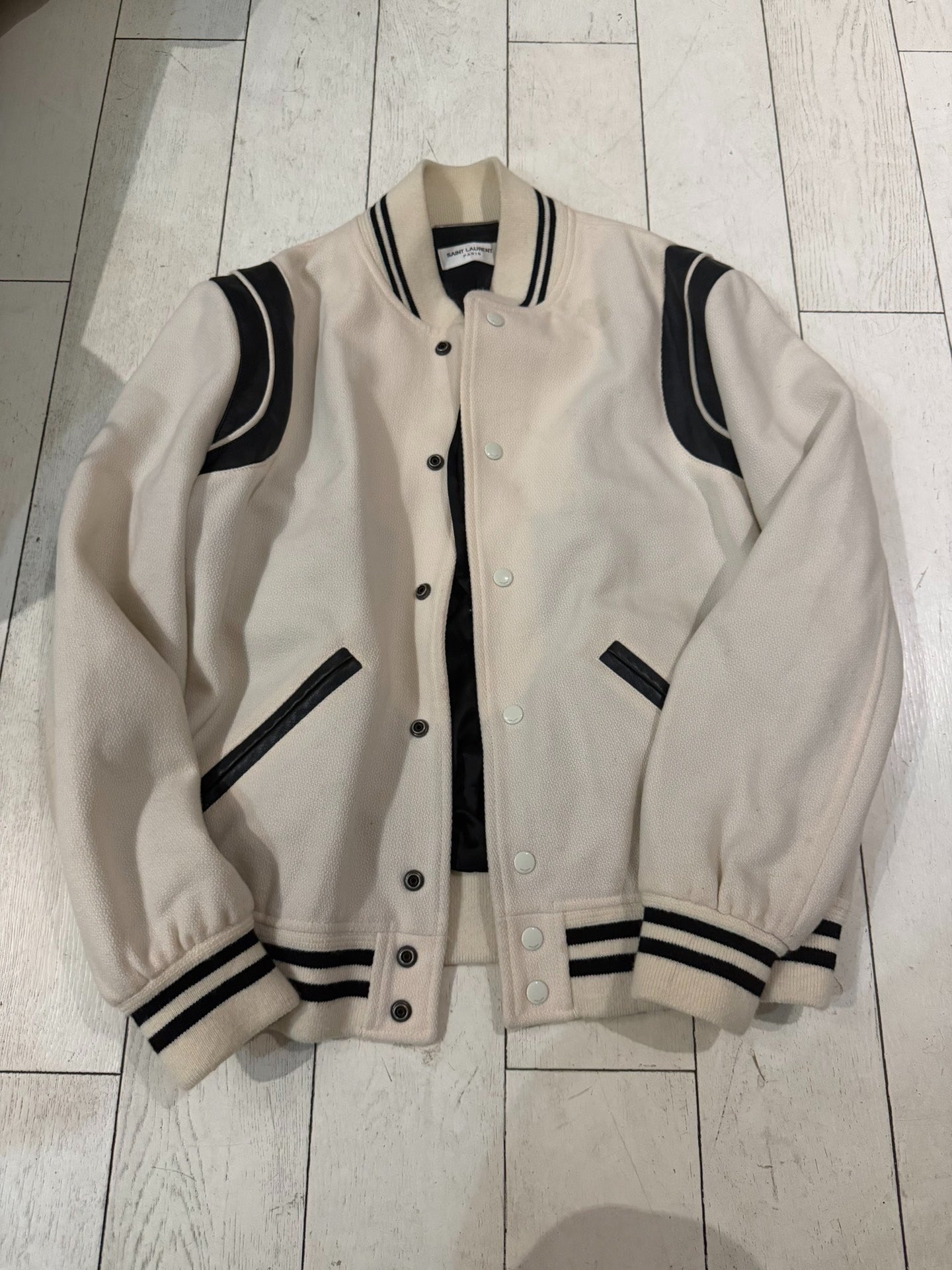 Saint Laurent White Teddy Jacket