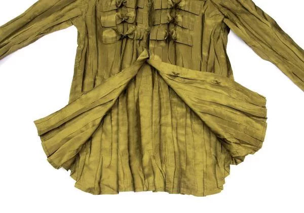 Issey Miyake Vintage Grass Green Pleated Top