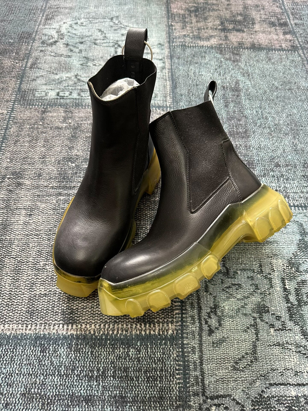 Rick Owens mainline transparent octopus sole Chelsea boots