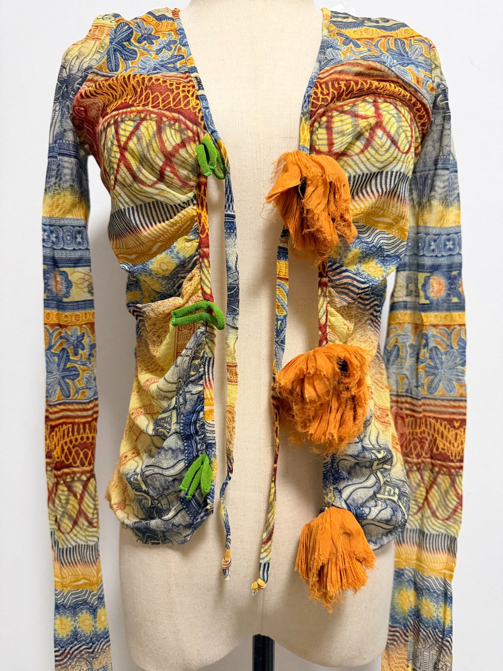 Jean Paul Gaultier Printed Top Mesh Top
