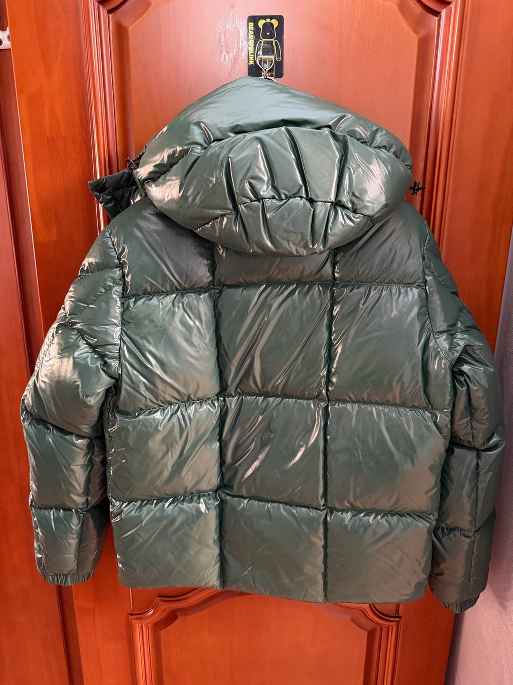 Moncler Parana Green Brown Hooded Down Jacket