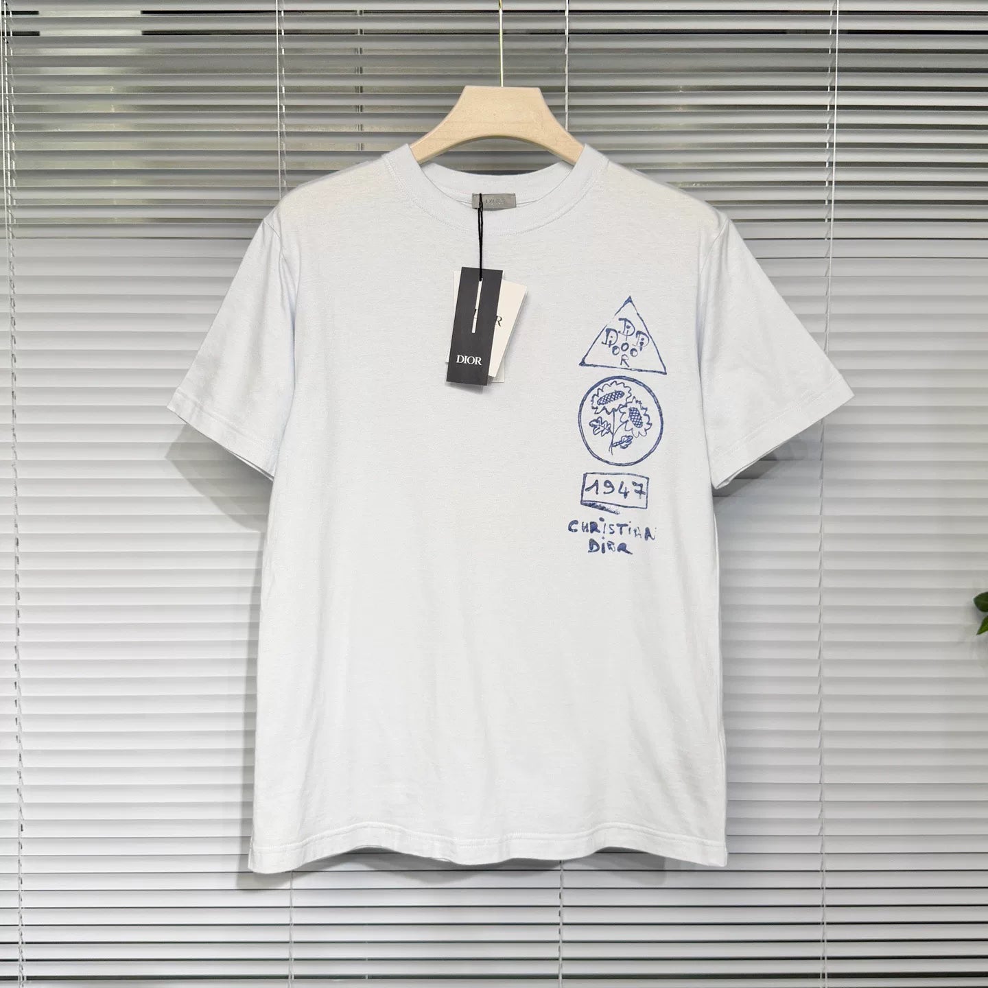 Dior 1947 Cotton Blue Short Sleeve T-Shirt