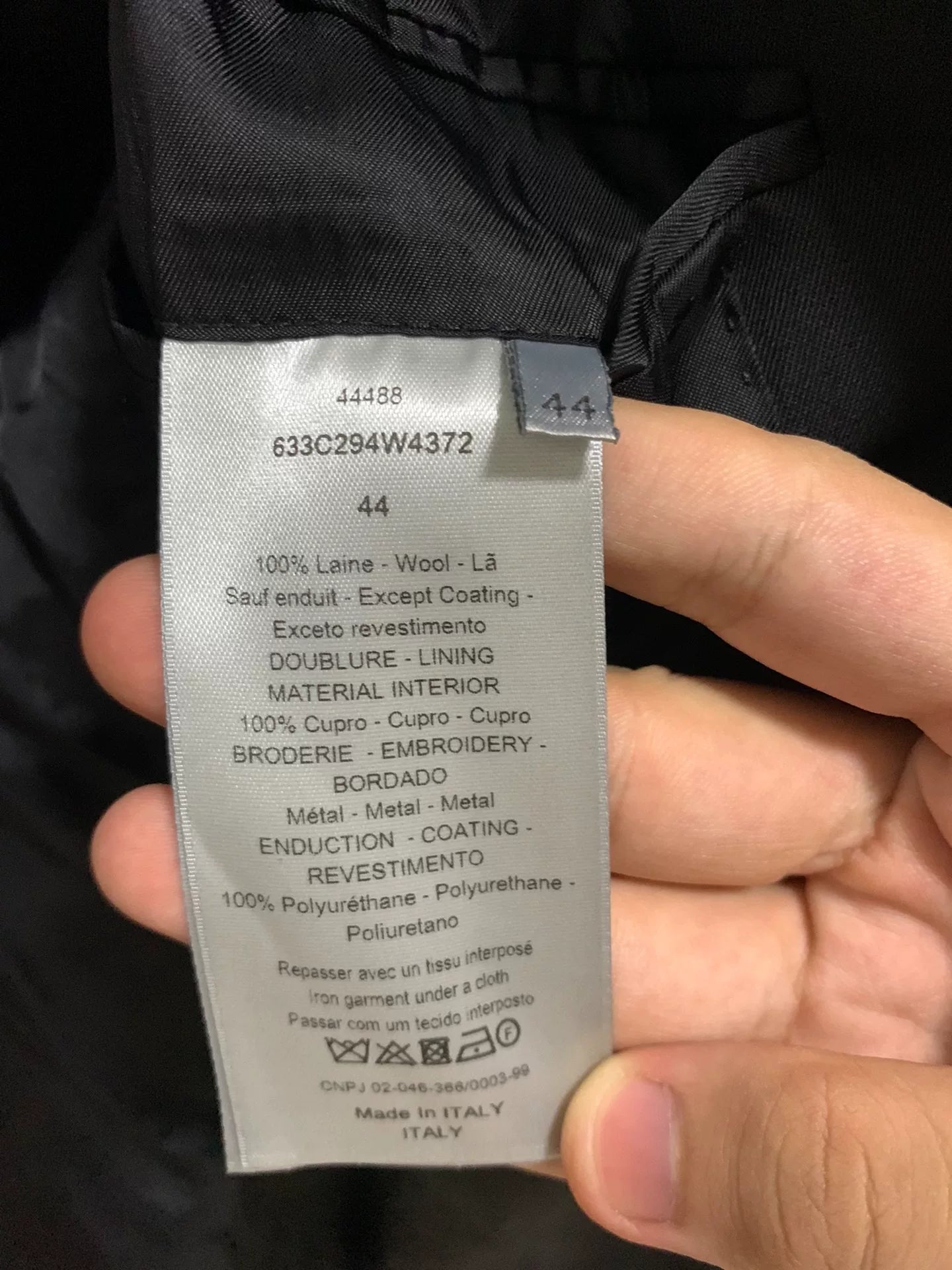 Dior Homme 17FW Runway Wool Black Suit