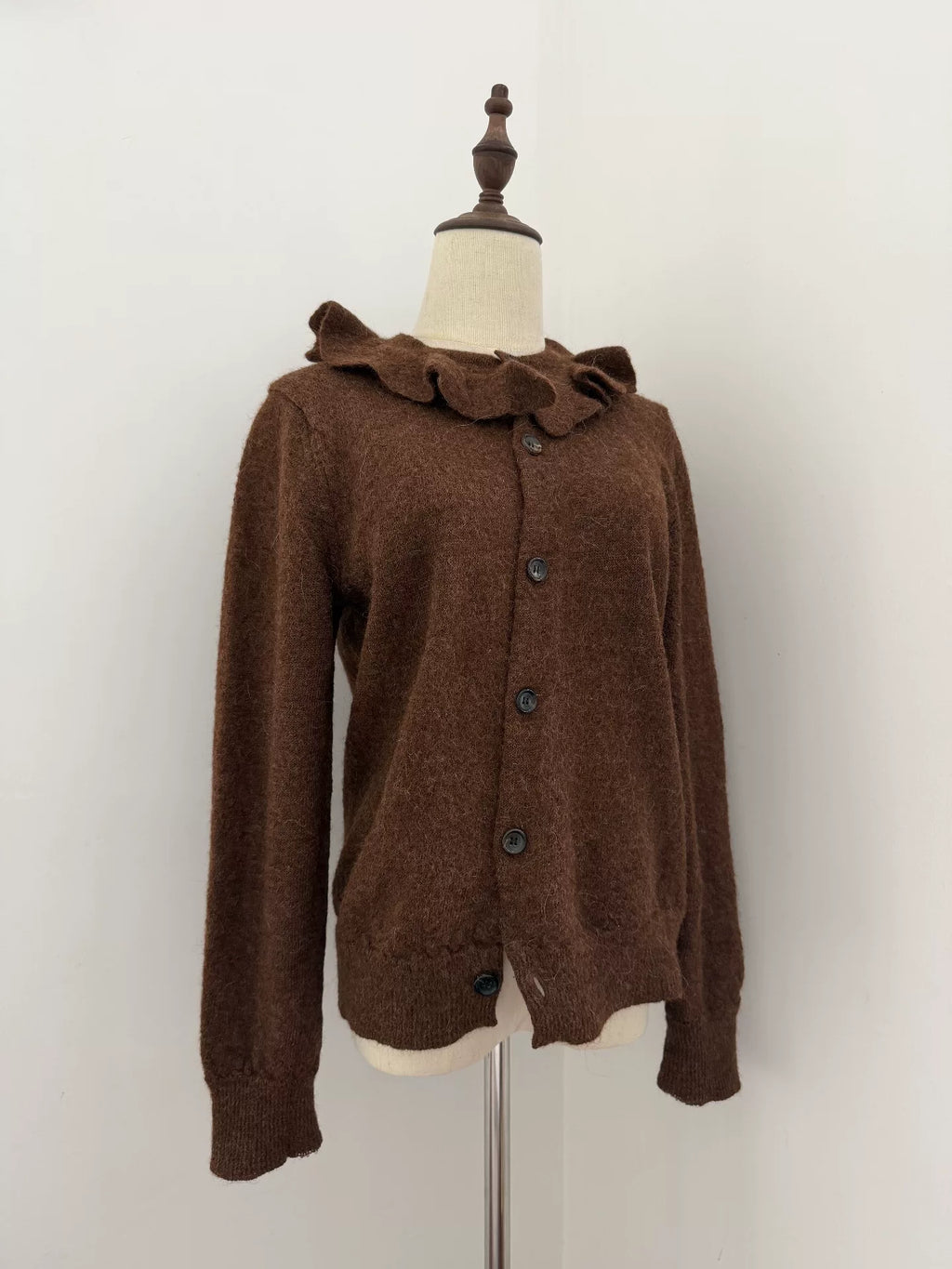 Comme Des Garcons Ruffle Collar Knit Cardigan - Devines