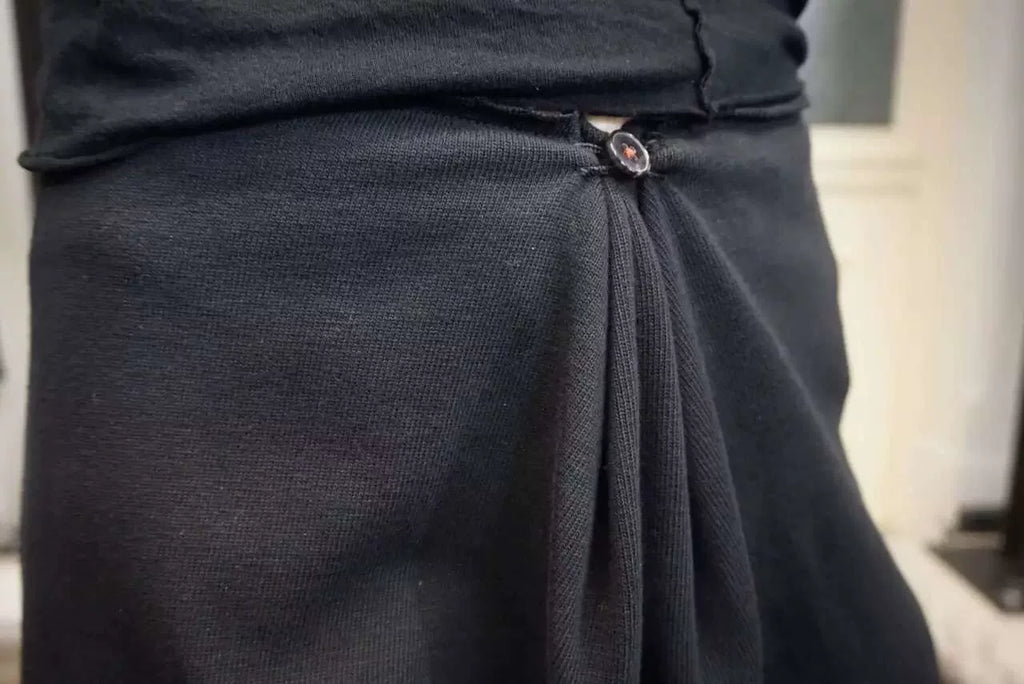 M.A+ SS17 Black Fold Closing Cotton Shorts
