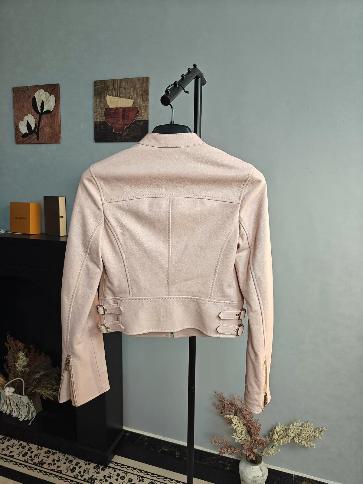 Dolce & Pink Lambskin Moto Jacket