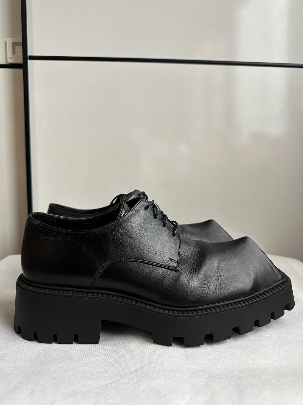 Balenciaga Black Platform Derby Shoes