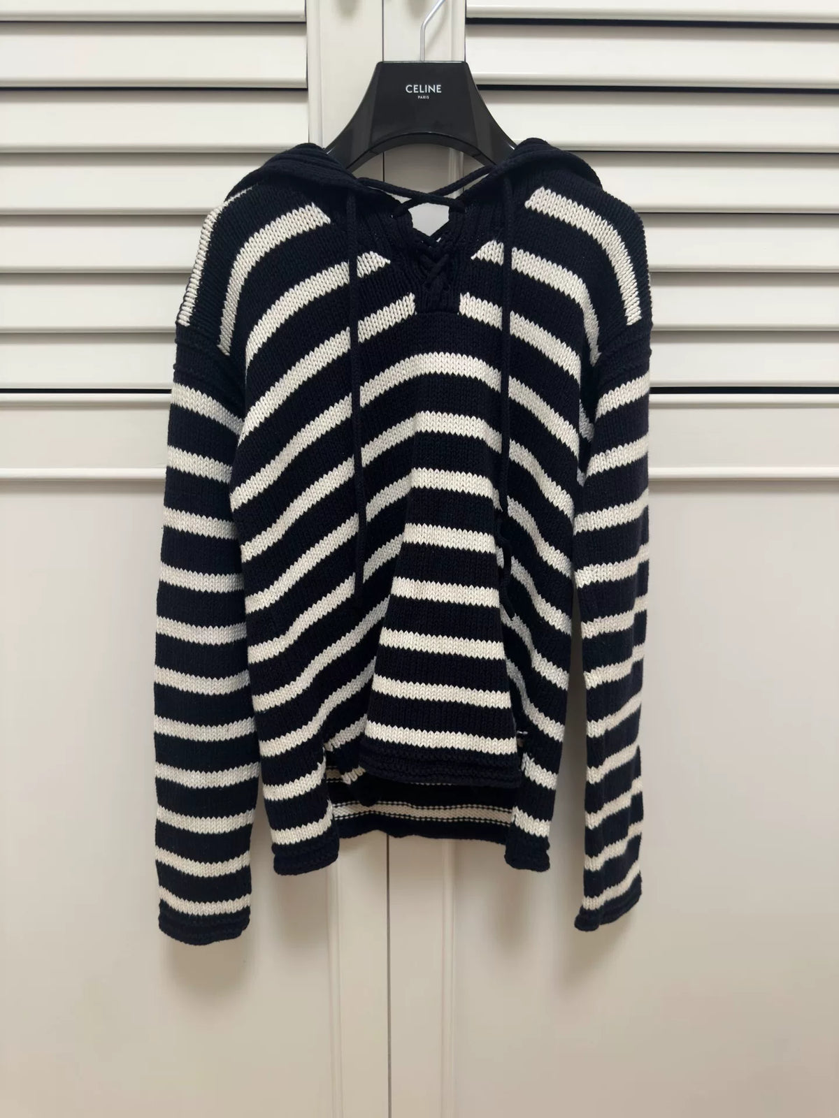 Dior Navy Blue Striped Knit Sweater