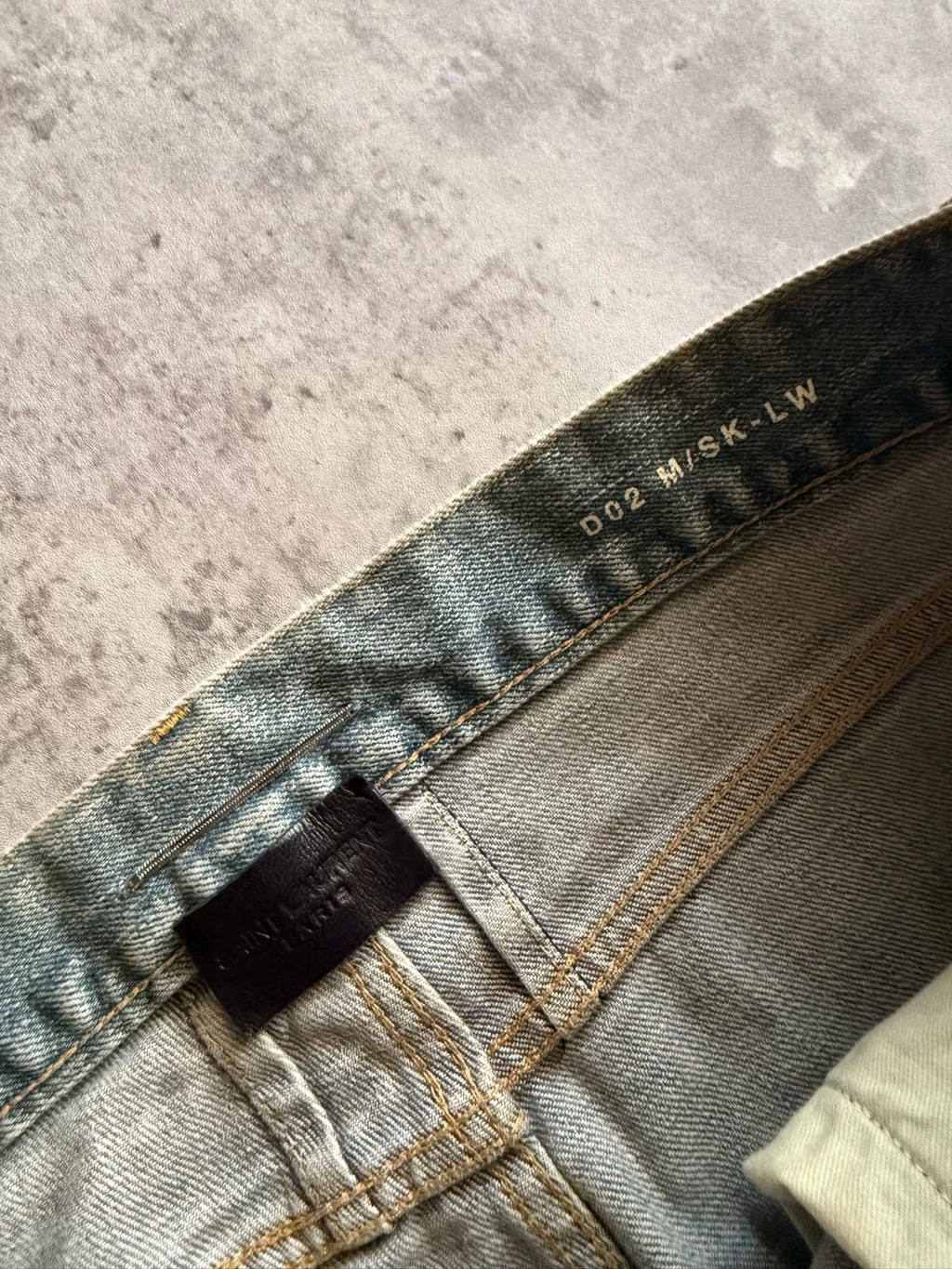 Saint Laurent Paris 14AW D02 Blue Distressed Denim Jeans by Hedi Slimane