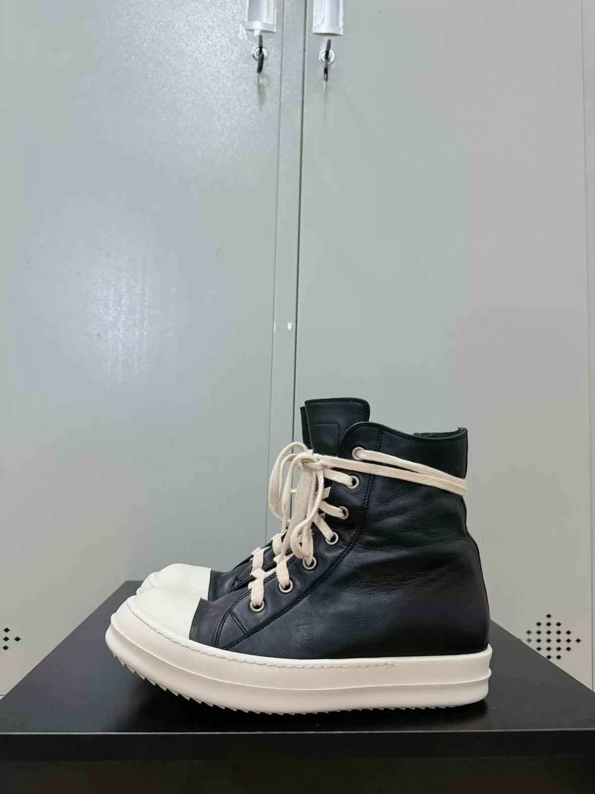 Rick Owens Black and White Tank Sole Large Converse Sneakers