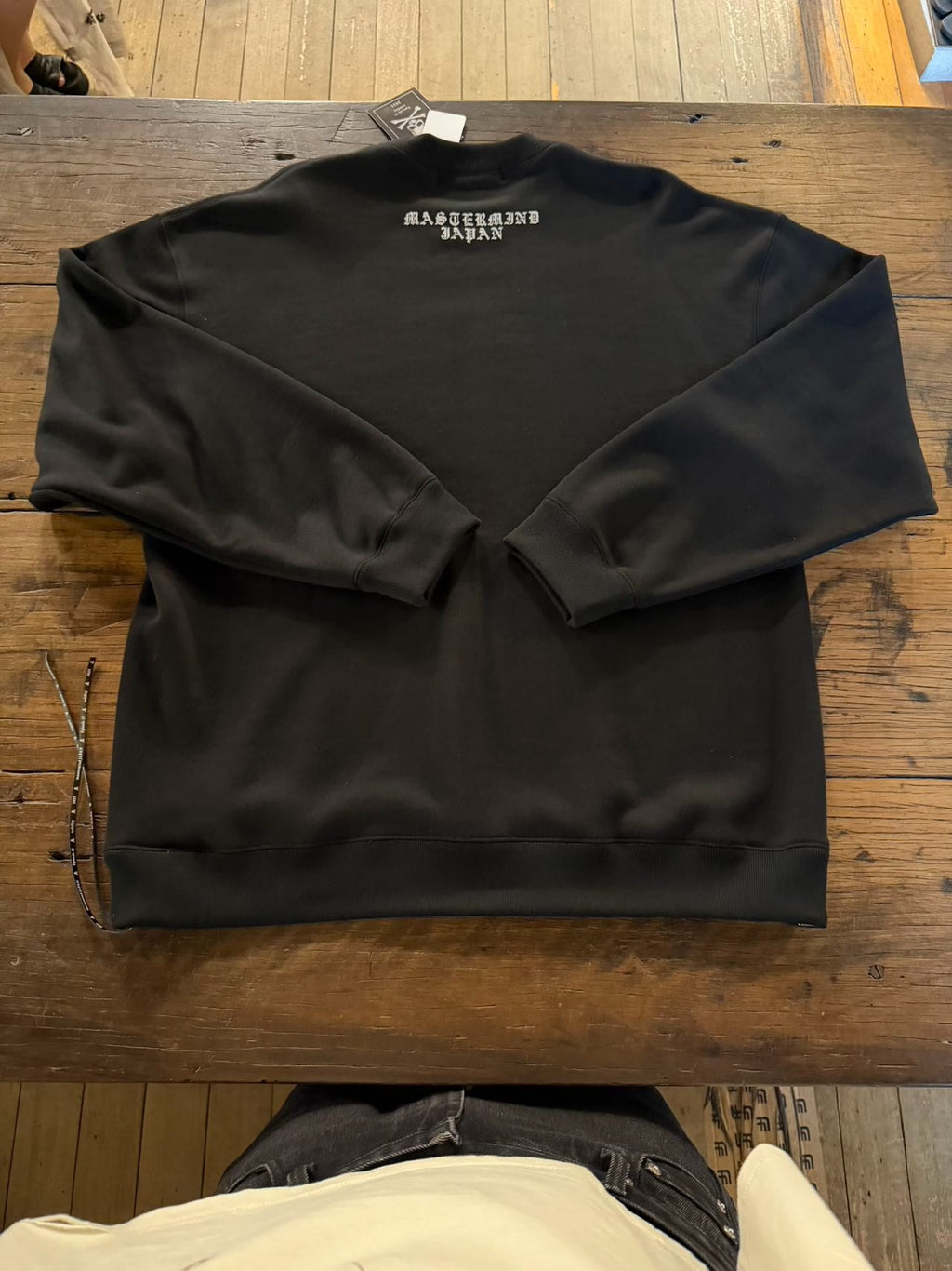 mastermind Japan FW25 Black Loopwheel Glitter Skull Sweatshirt