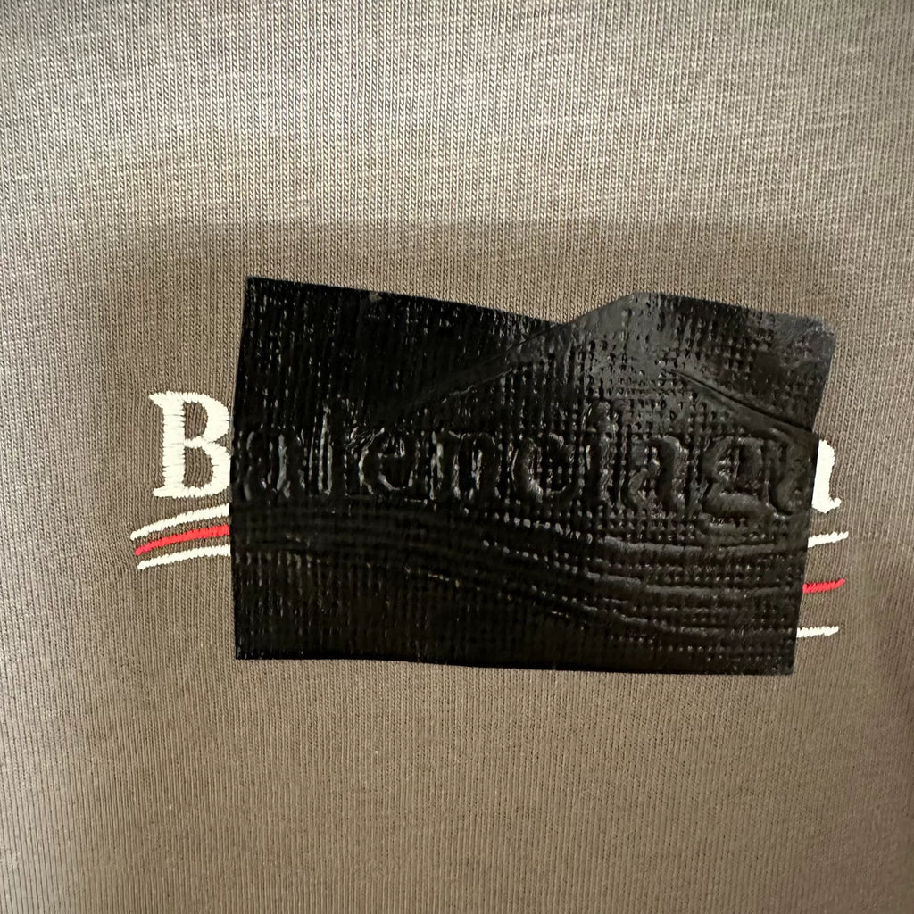 Balenciaga Black Tape Embroidered Short Sleeve Top