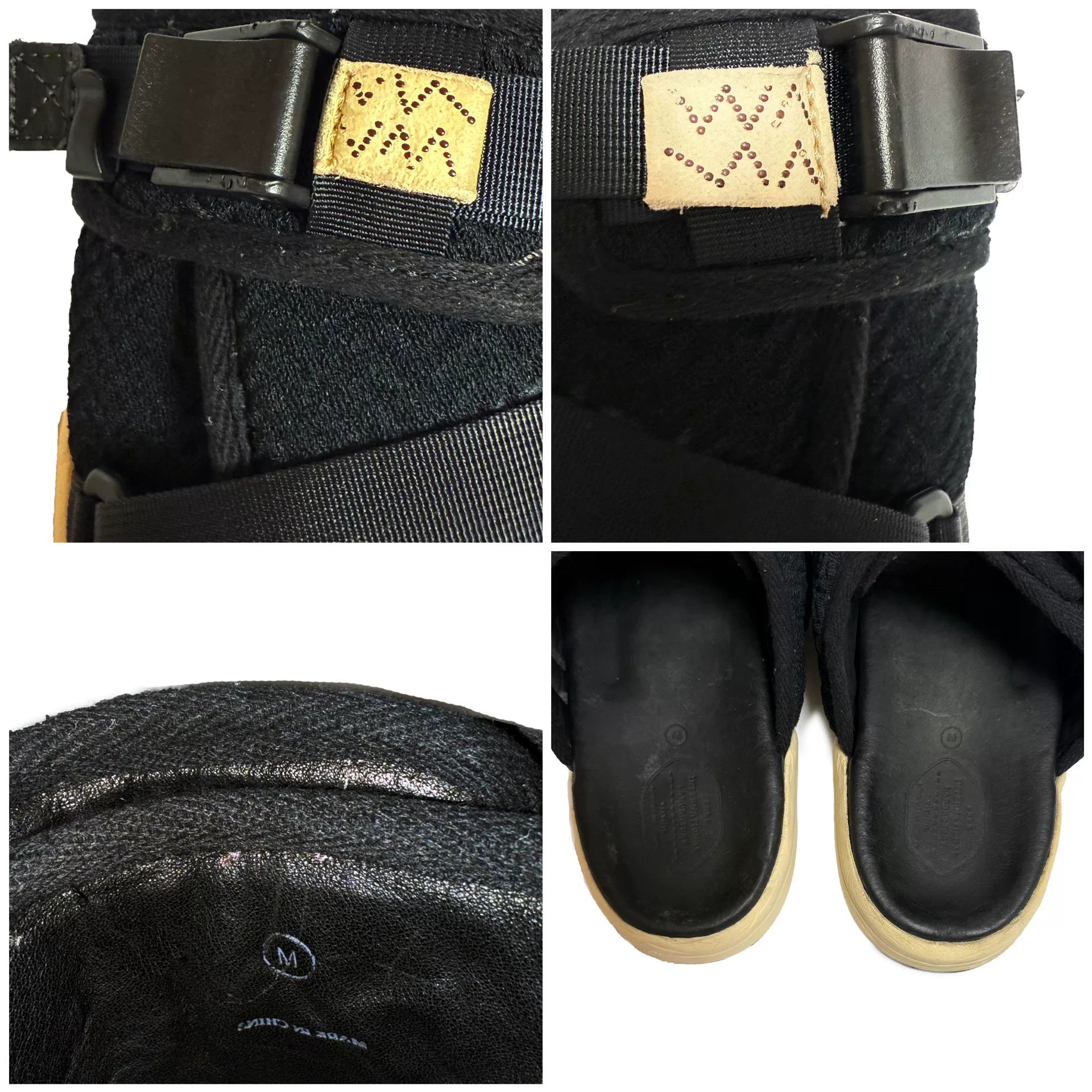 Visvim 19SS Spot Christo Knit Black Nylon Slides