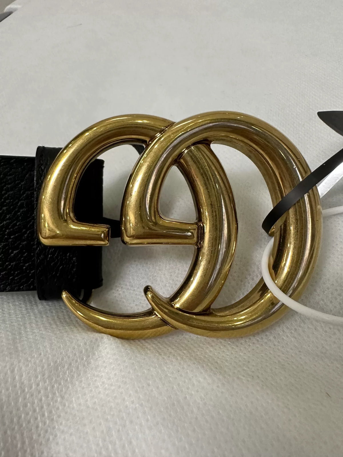 Gucci Black Double G Gold Buckle Belt