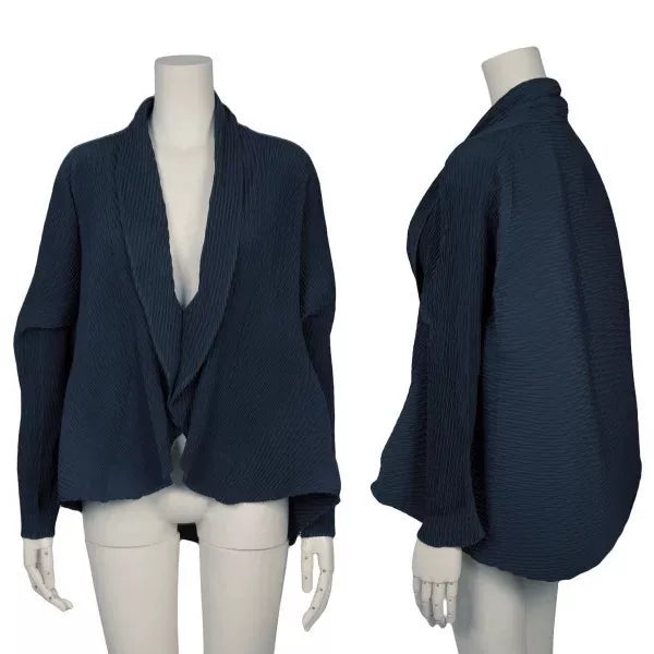 Issey Miyake Vintage Blue Line Pleated Top