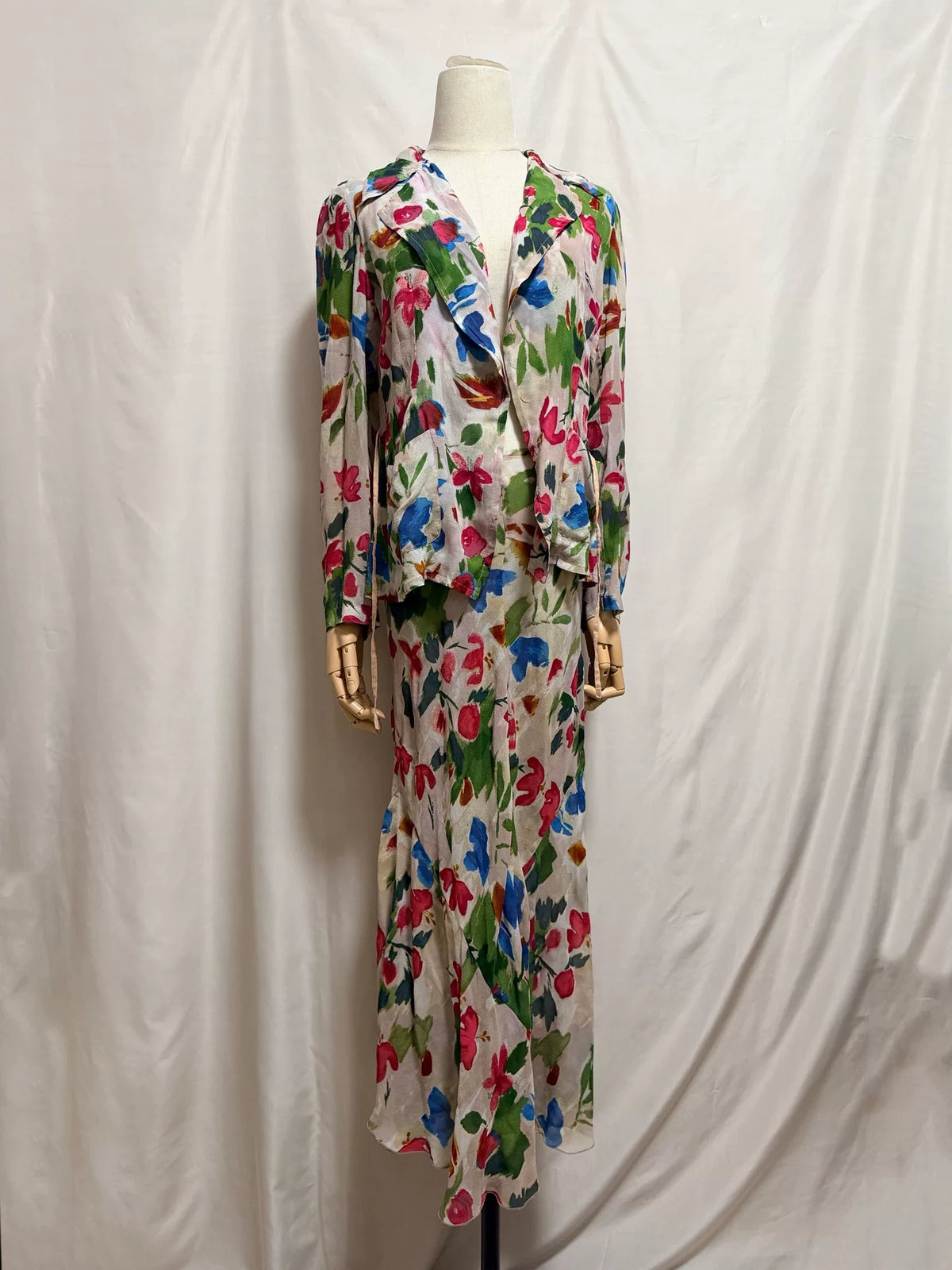 Dries Van Noten 2001 Spring/Summer graffiti print top and skirt set
