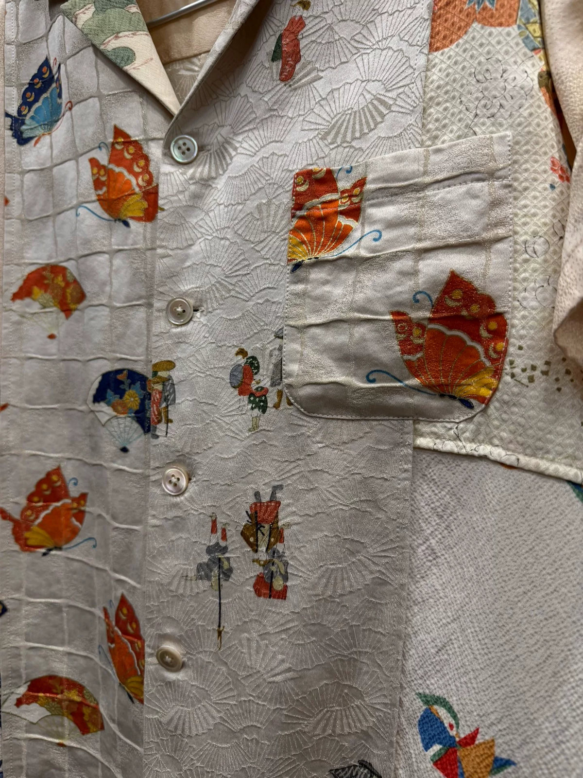 aviva jifeixue antique fabric patchwork shirt