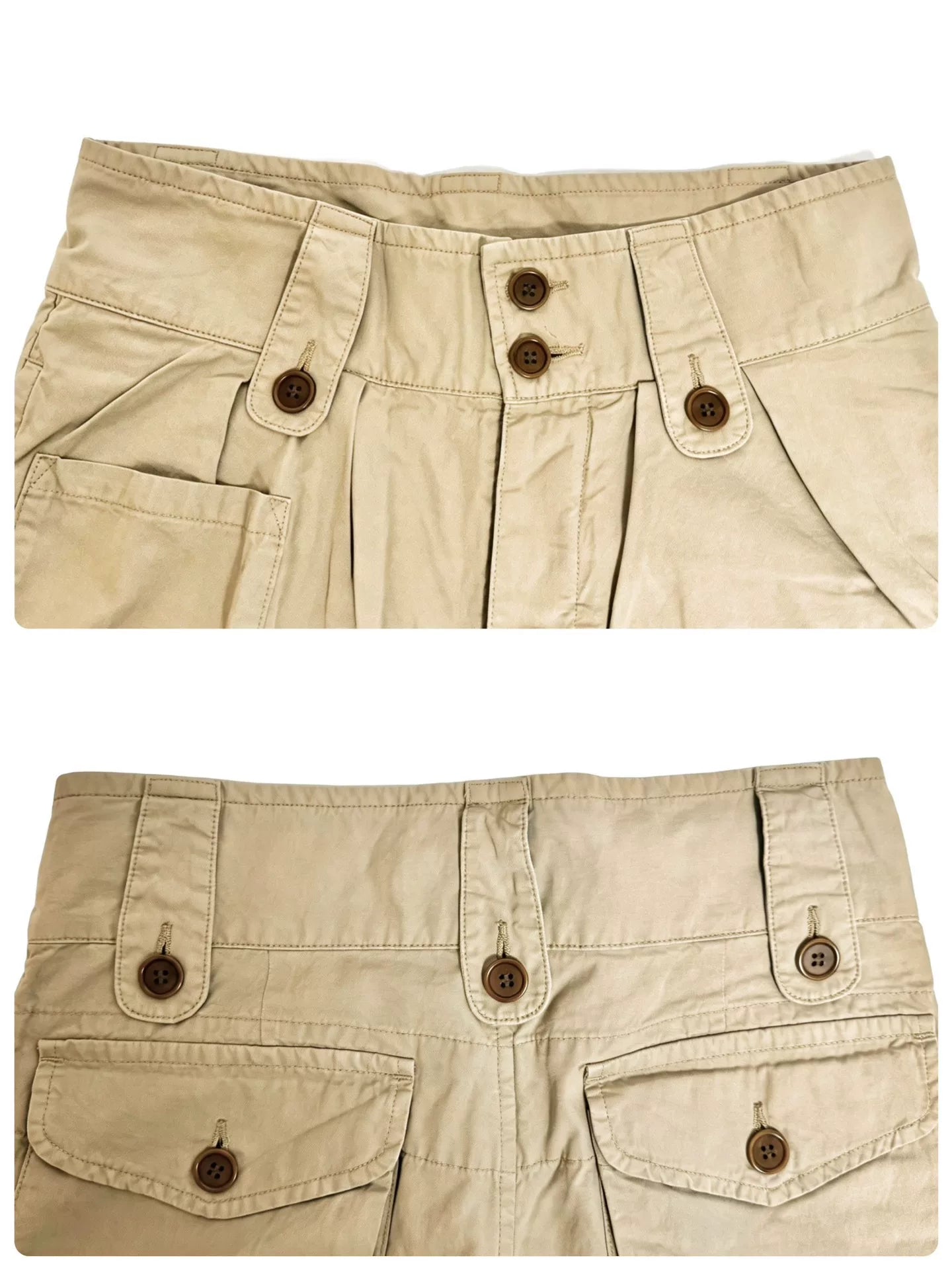 Visvim 21SS Coronel P37 Cotton Beige Drawstring Distressed Pants