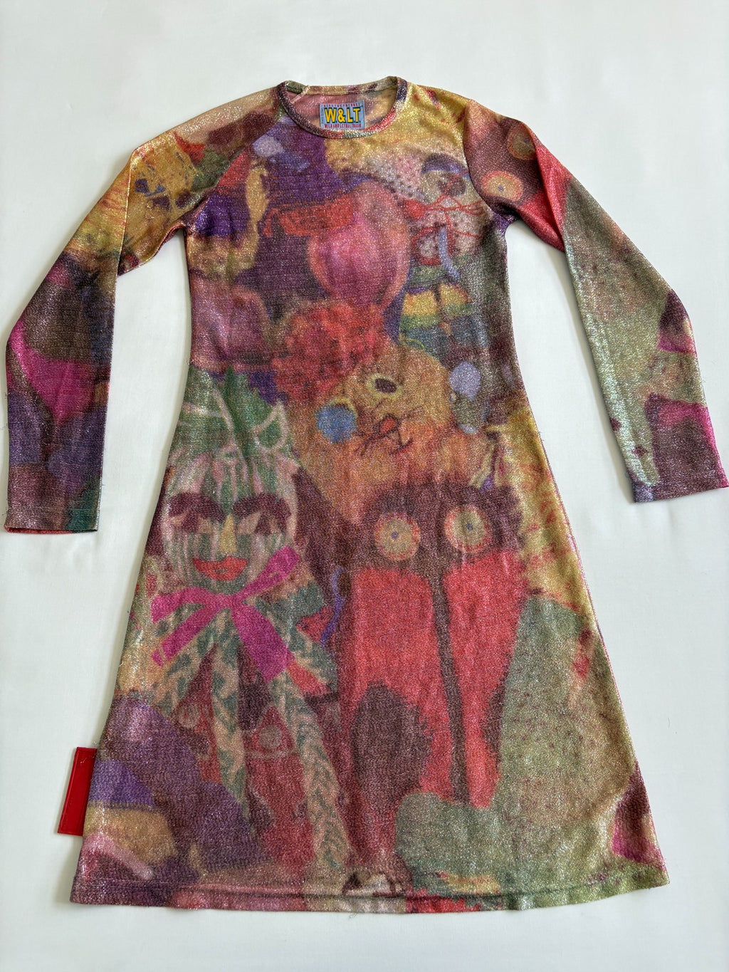 Walter Van Beirendonck Runway Print W Lt 1997-1998 Silver Slogan Kiss Vintage The Future Dress