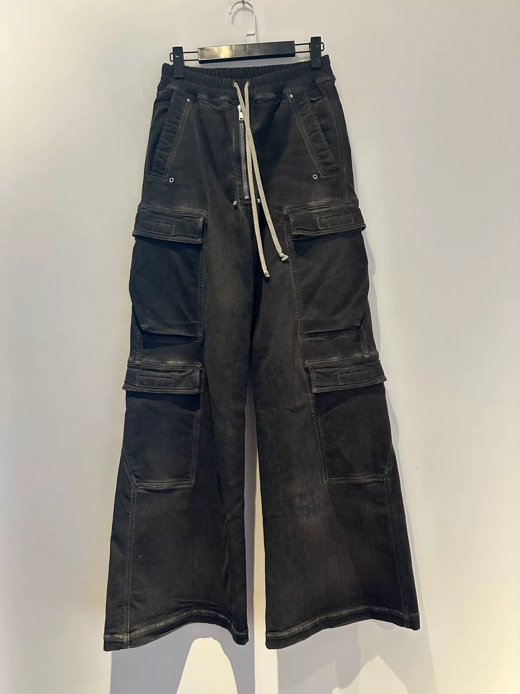 Rick Owens 23SS Bela Cargo Smoke Grey Washed Gradient Jeans
