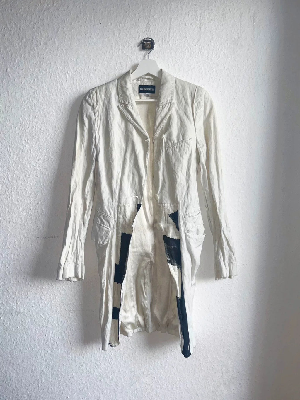 Ann Demeulemeester 11SS White Runway Silk Cotton Tailcoat