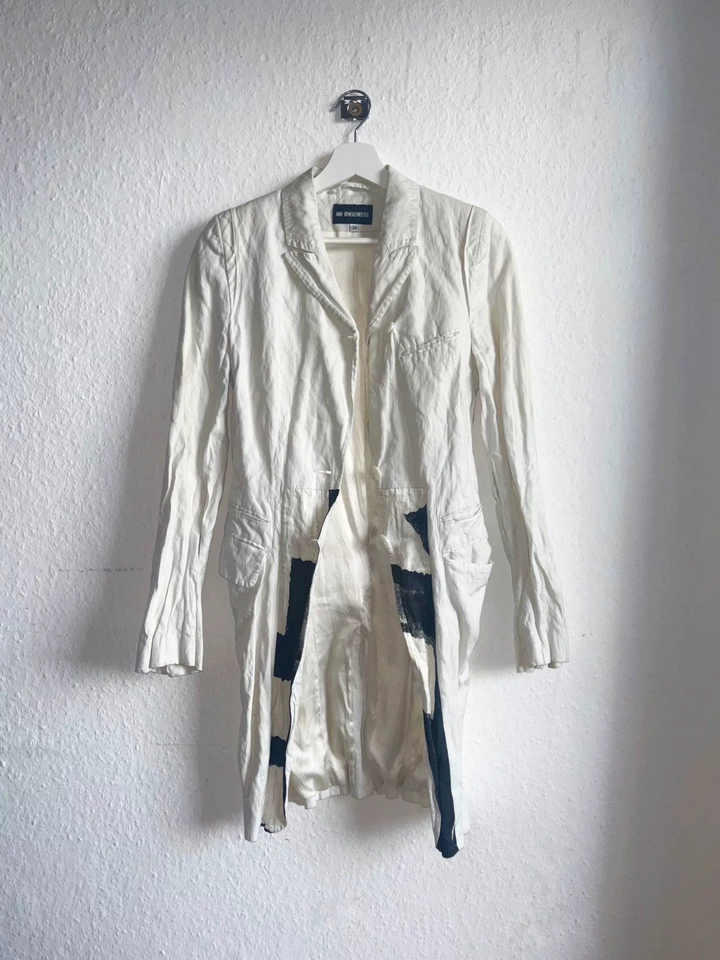 Ann Demeulemeester 11SS White Runway Silk Cotton Tailcoat