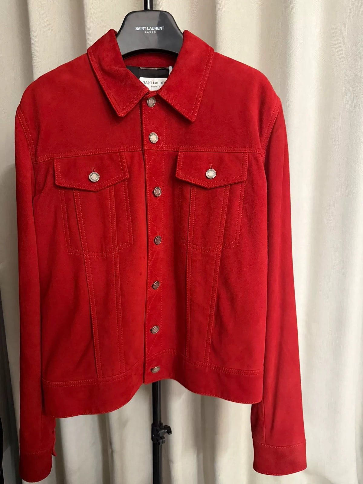 Saint Laurent Paris FW17 Loren Suede Denim Jacket