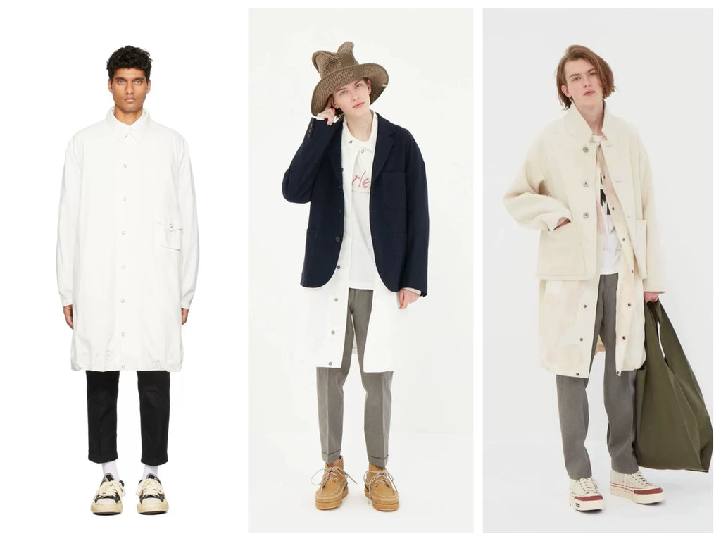 Visvim 21AW Four Winds White Cotton Drawstring Trench Coat