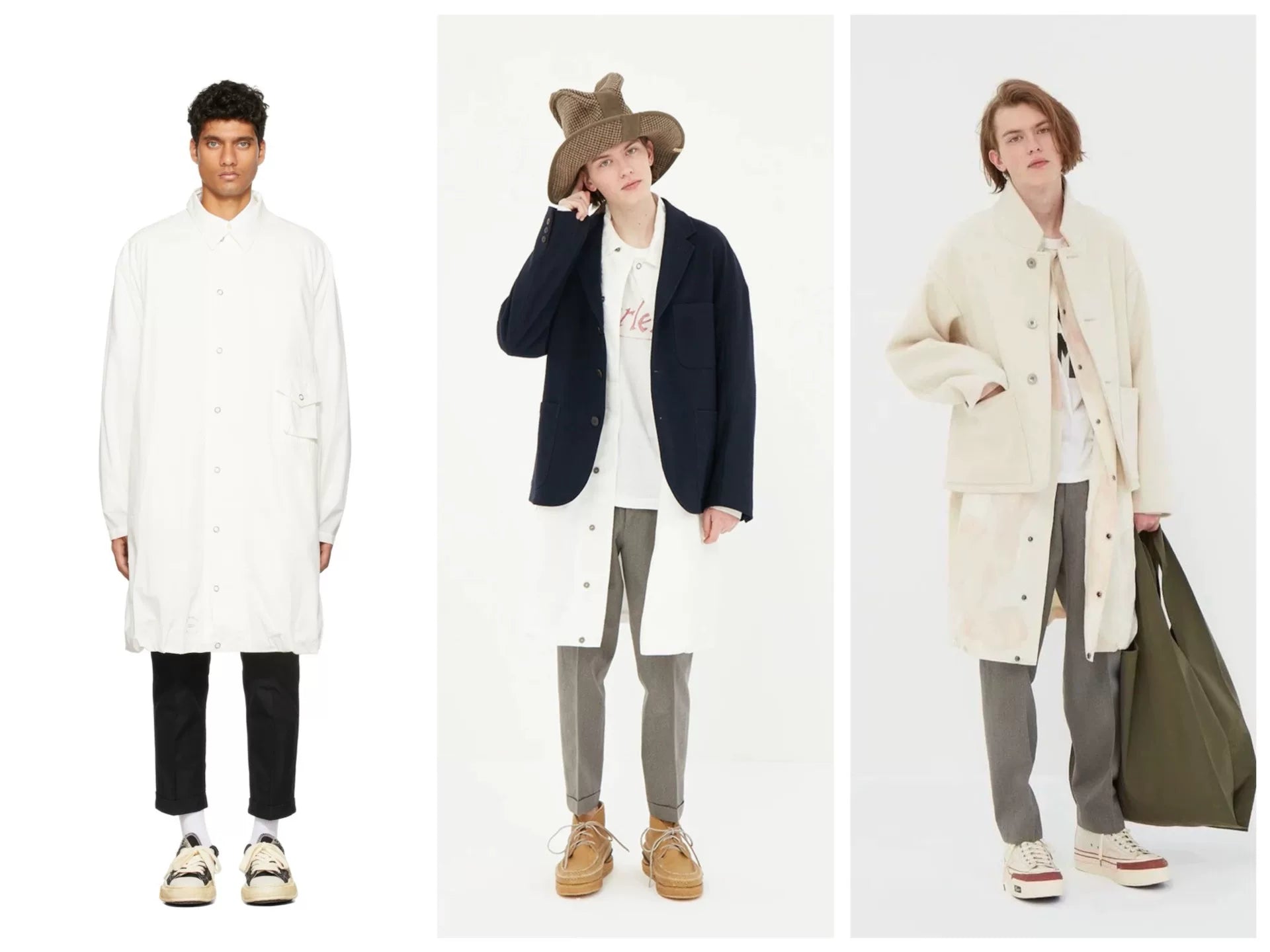 Visvim 21AW Four Winds White Cotton Drawstring Trench Coat