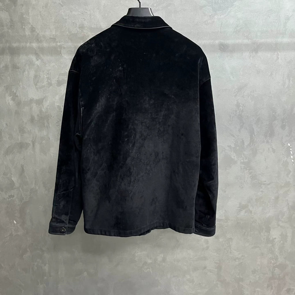 Prada Black Metal Triangle Logo Long-Sleeve Shirt