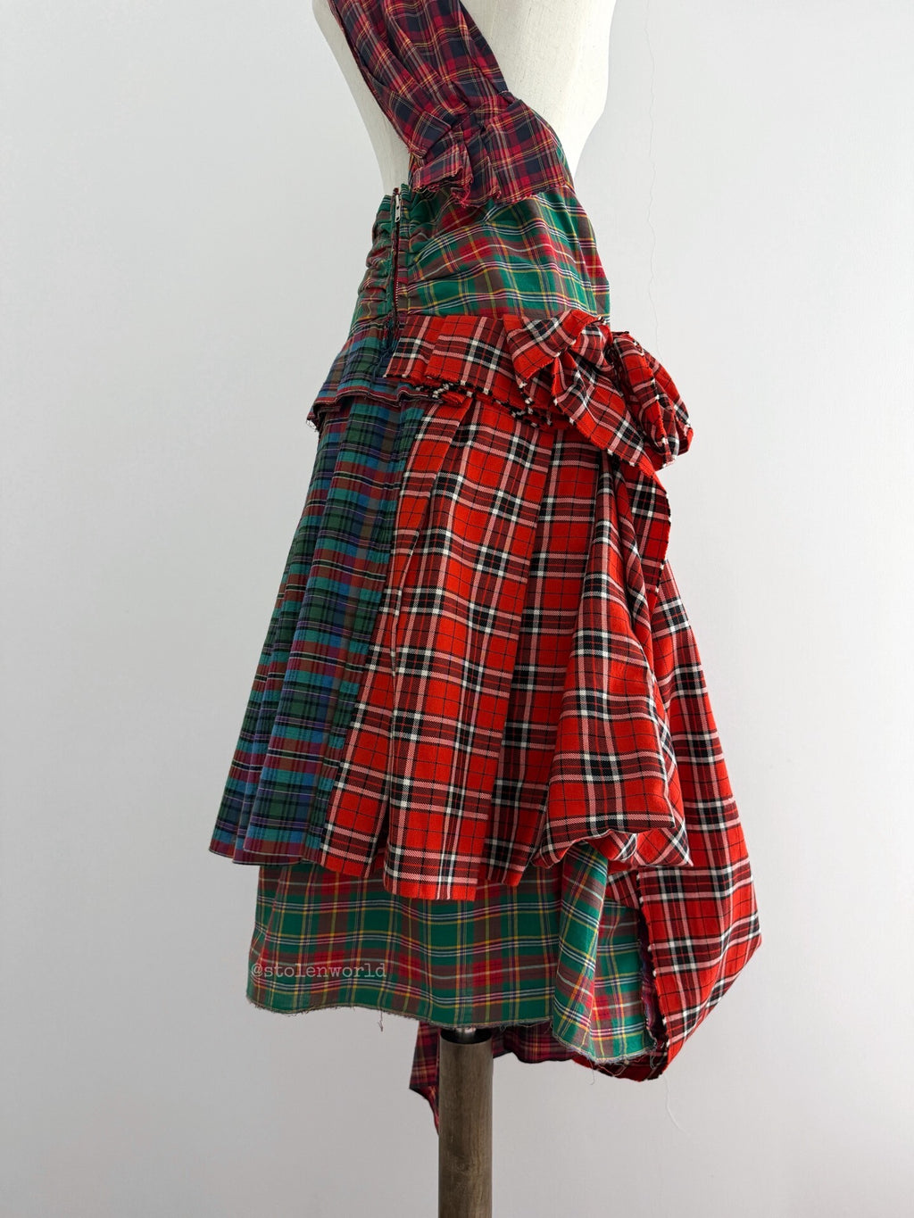 Comme Des Garcons Pleated Plaid Pinafore Dress - Devines