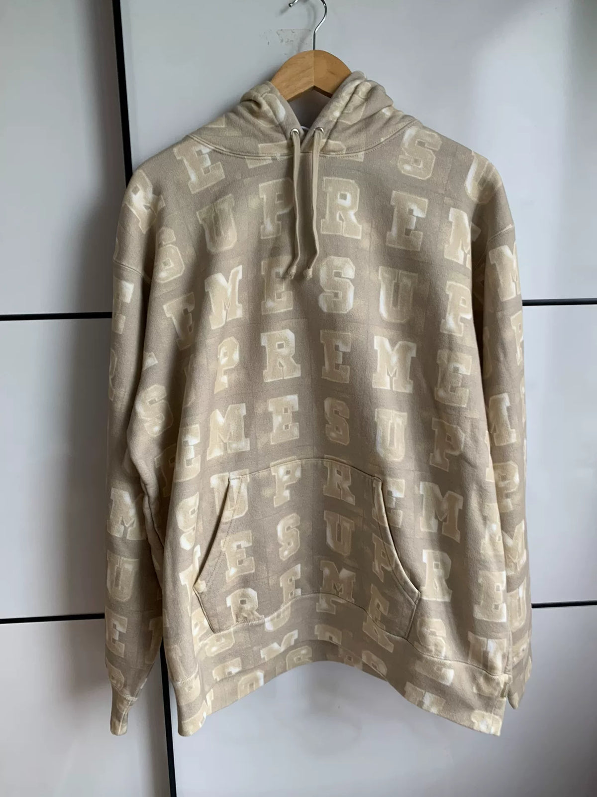 Supreme FW20 Week 1 Blocks Beige Hooded Sweater