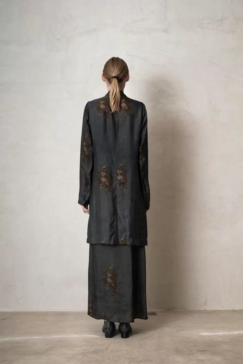 UMA WANG SS24 Blue Brown Angel Print Coat