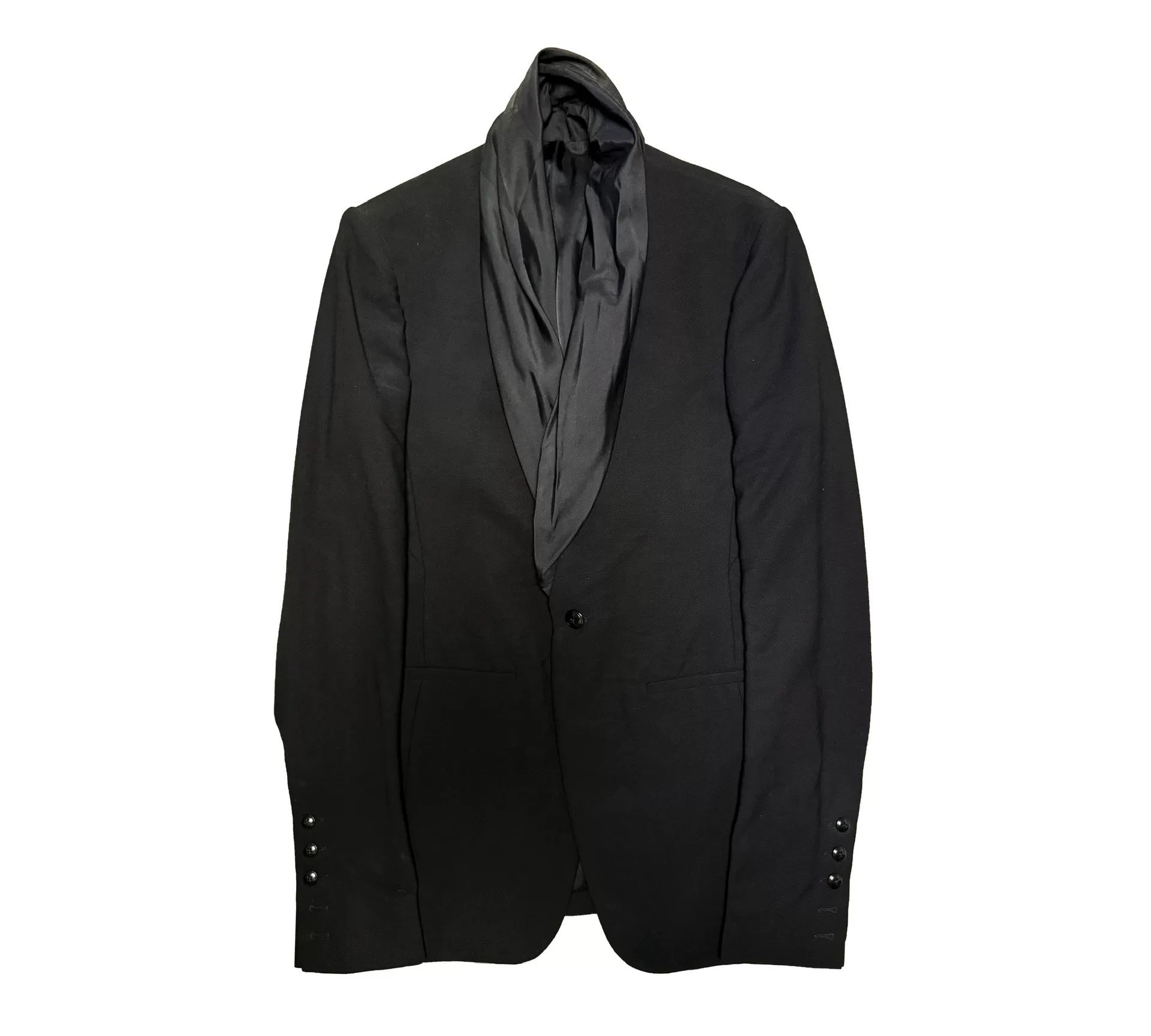 Rick Owens Mainline Shawl-Collar Wool Beige Suit