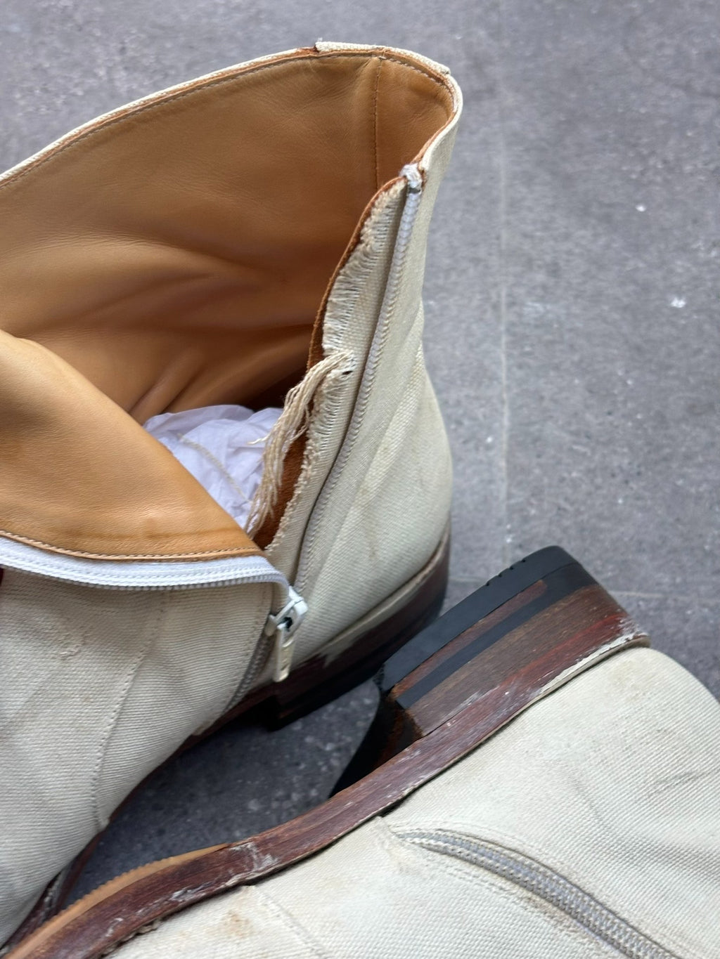 Maison Martin Margiela | 2000s Designer Era Painted Side-Zip Ankle Boots