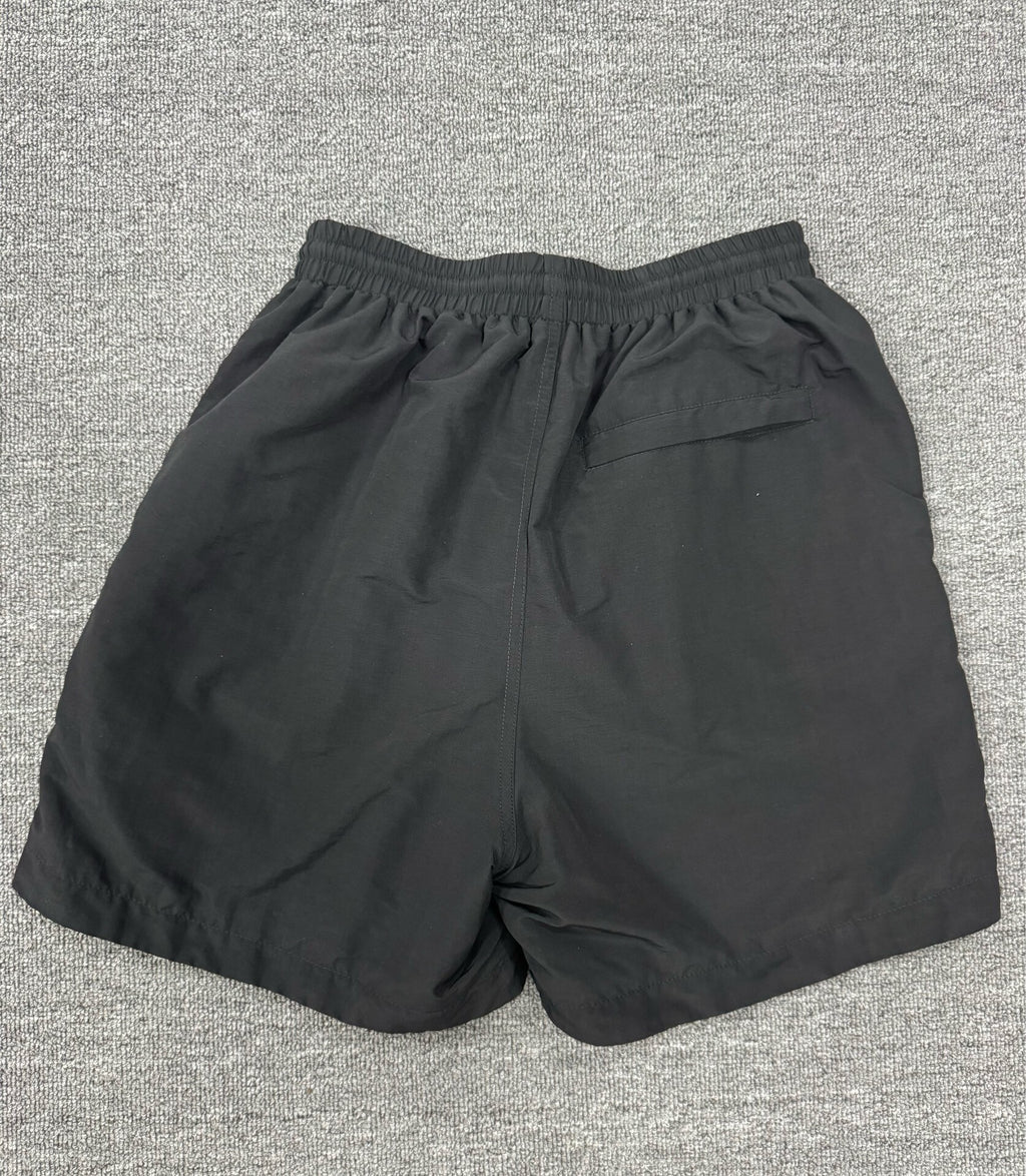 Balenciaga Black Embroidered Logo Nylon Shorts