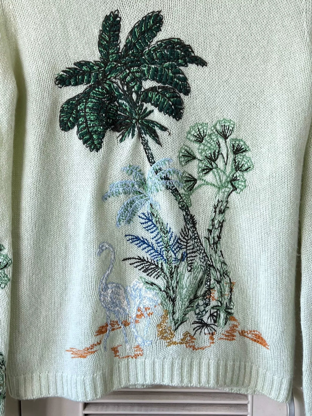 Dior palm embroidered cashmere sweater