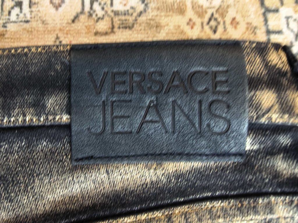 Versace Gold Waxed Jeans