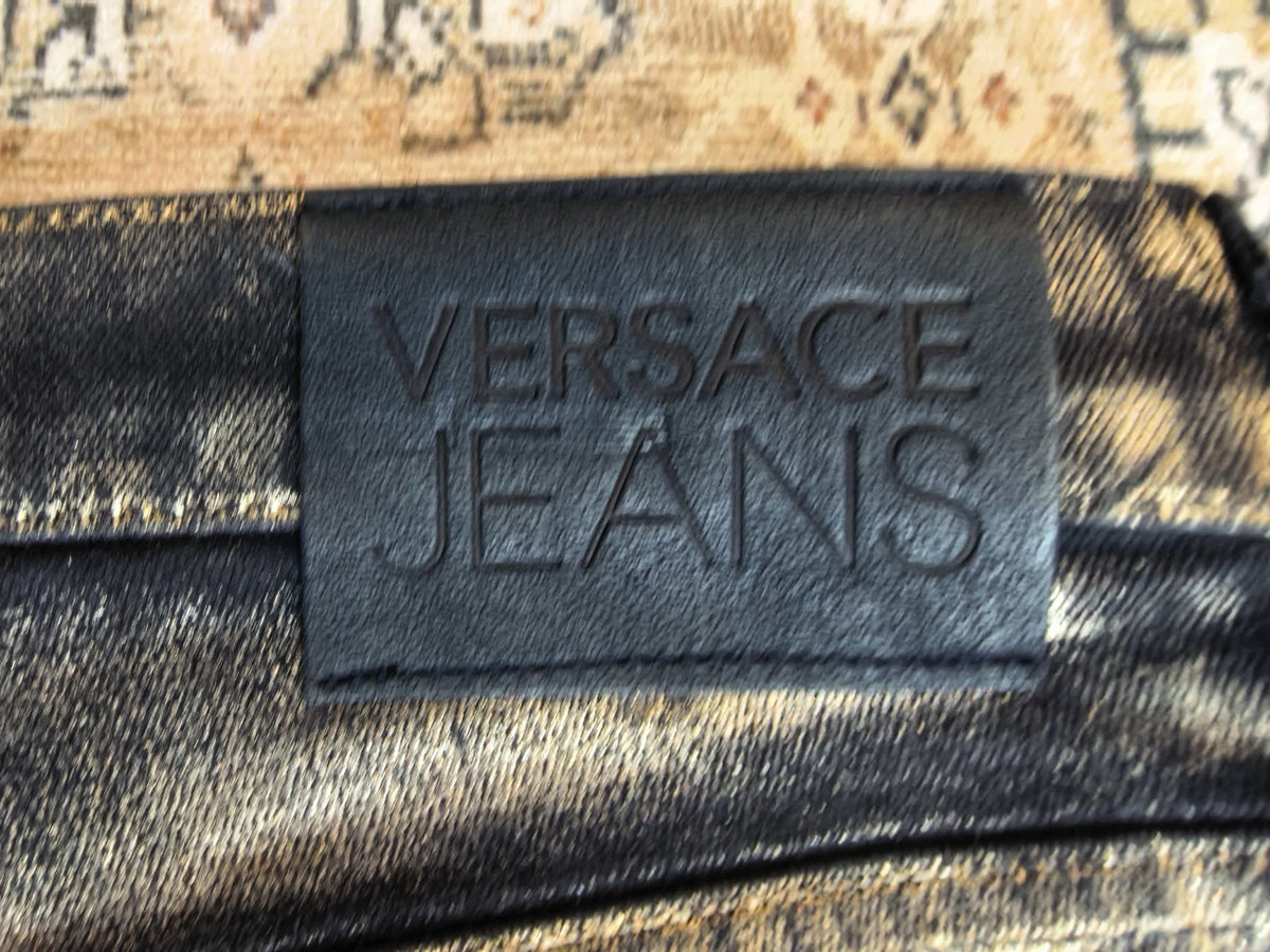 Versace Gold Waxed Jeans